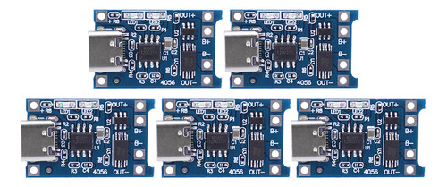 Módulo De Carga De Batería Tp4056 1a De 5 Piezas, 4,5 V-5 V