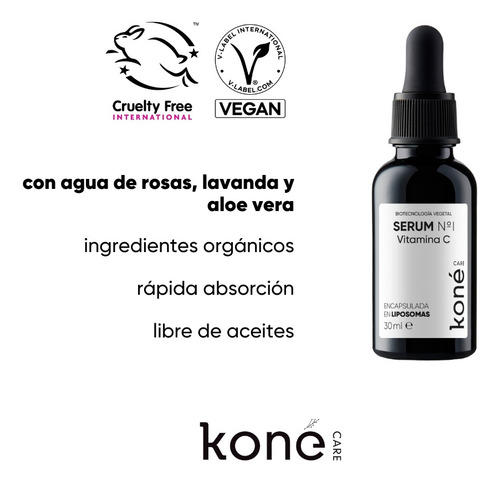 Koné Care Serum N°1 Vitamina C, Aloe Vera Y Lavanda, 30 Ml Momento De Aplicación Día/noche Tipo De Piel Todo Tipo De Piel