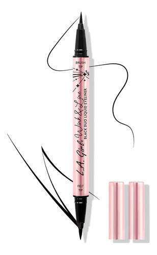 Delineador En Pluma Wink & Line Black Duo L.a Girl Acabado Mate
