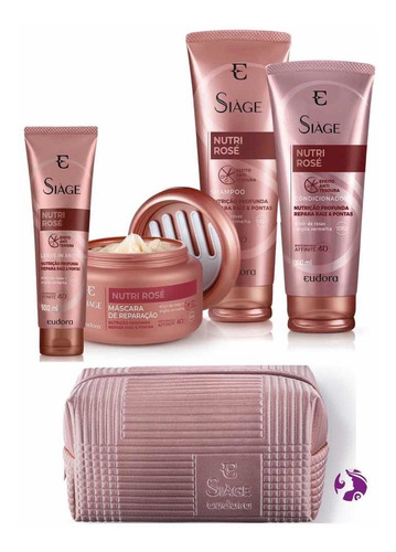 Siàge Nutri Rosé Shampoo + Cond.+ Máscara + Leave-in. Brinde