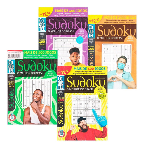 Sudoku + 1.300 Jogos Coletânea Em 4 Volumes Coquetel