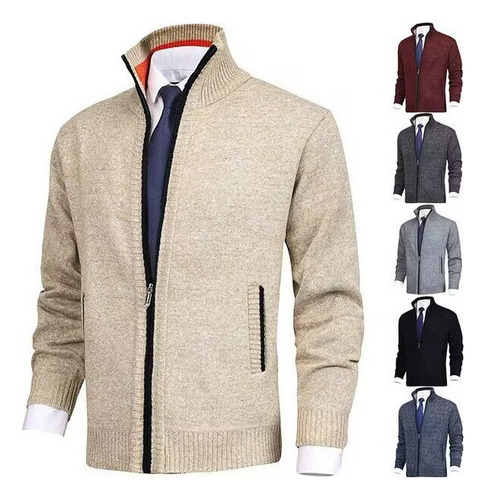 N Chaqueta Tipo Cárdigan Informal Con Cuello Alto Para