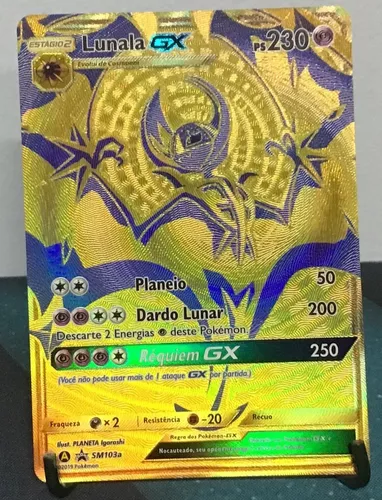 Carta Pokemon Lunala-gx Gold Original