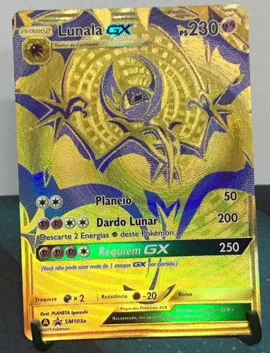 Lunala GX Gold - Carta Ultrarara SP - Coleção Secreta/Clássica de  Celebrações 25 anos - Pokemon TCG - Original Oficial COPAG - Edição  Limitada