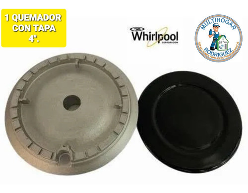 Imagen 2 de 12 de Quemador Con Tapa Whirlpool Acros Defendi Gde 4 Estufa