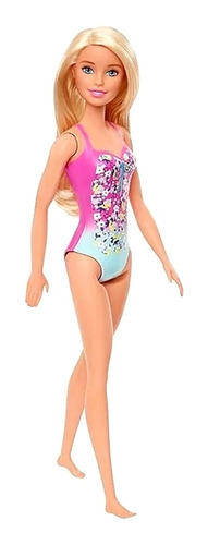 Barbie Dia De Playa Pie Plano Original Muñeca Traje De Baño