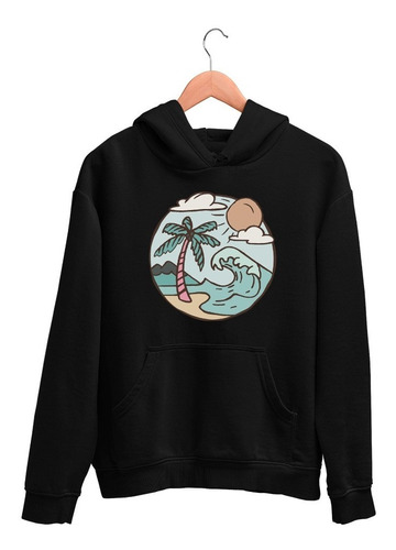 Sudadera Ola En Playa Hawaii Unisex Hombre Mujer