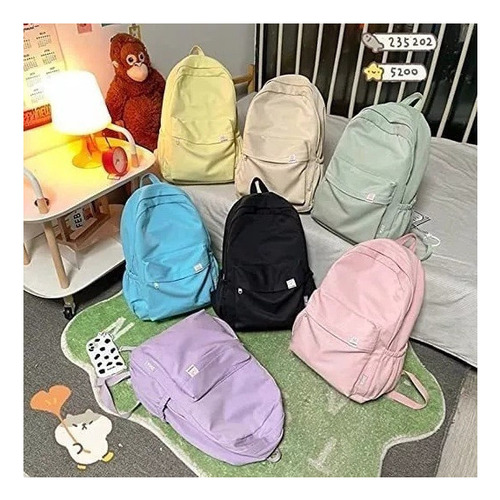 Explosión Del. 2023 Mochila Escolar De Colores Sólidos Sencillos For Niñas Color Amarillo