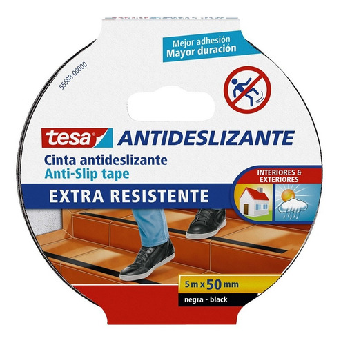 Imagen 2 de 9 de Cinta Antideslizante Negra 50mmx5m Tesa