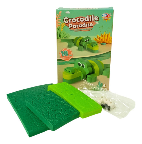 Bloques De Construcción De Eva 3d Cocodrilo (18pcs)
