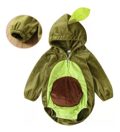 Mono Corto Con Capucha Color Aguacate