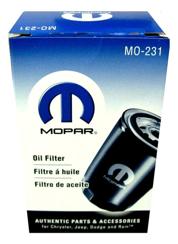 Filtro De Aceite Mopar Mo-231 Cherokee Kk 2008 - 2014