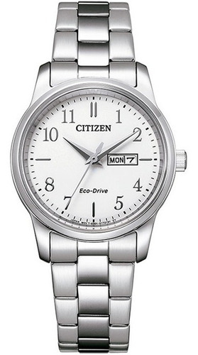 Citizen Ladies Eco-drive Watch Ew3261-57a Orig. Time Square Color de la correa Plateado Color del bisel Plateado Color del fondo Blanco