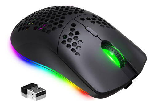 Ratón Inalámbrico Juegos Rgb, Ratones Ultraligeros Con Panal