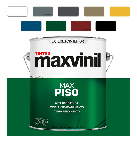 Tinta Para Pisos Fosca Premium Alto Rendimento Maxvinil 3,6l