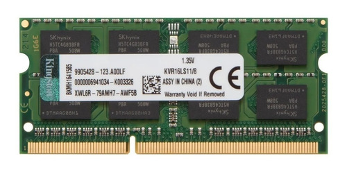 Imagen 3 de 6 de Memoria Ram Kingston 8gb Ddr3l 1600mhz Notebook / Macbook