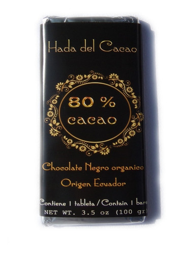 Chocolate  100 Gr 80% Cacao Artesanal Sin Azucar Keto Vegan 