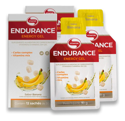 Kit 2 Endurance Energy Gel Vitafor Sabor Banana