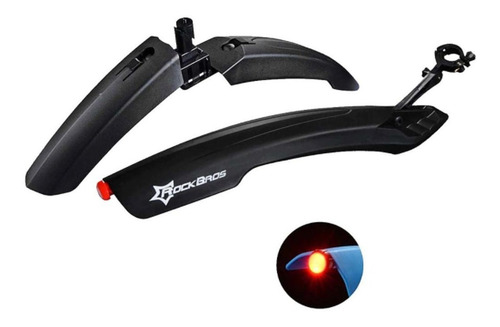 Imagem 1 de 4 de Paralama Bike Rockbros C/ Led Dianteiro Traseiro Mtb Speed