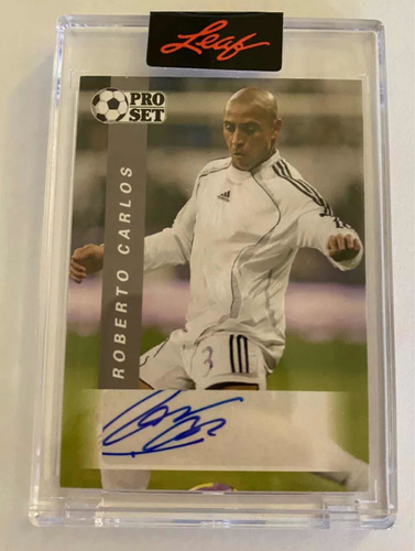 Tarjeta Roberto Carlos Autógrafo Real Madrid 