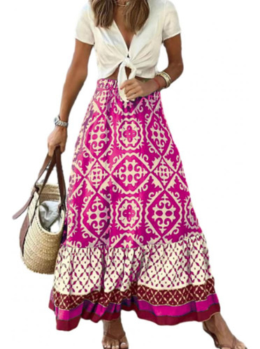 Faldas Largas Bohemias De Verano Para Mujer, Falda