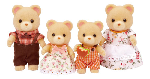 Toy Calico Critters Cuddle Bear Family Con 4 Muñecas De Más