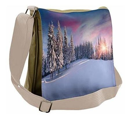 Ambesonne Winter Bag Bolso De Mensajero Idyllic Serene Pa 