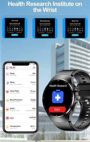 Reloj Inteligente Para Hombre Para Huawei Ios / Ecg /bg/bt