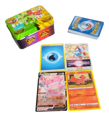 40 Cartas Pokemon Tcg Caja Metalica Español Tarjeta Surtidas | Cuotas ...