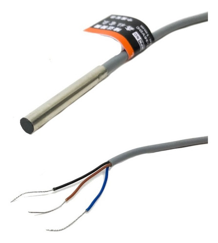 Sensor Indutivo M4 Npn Na 1mm 6~36vdc Cabo Embutido