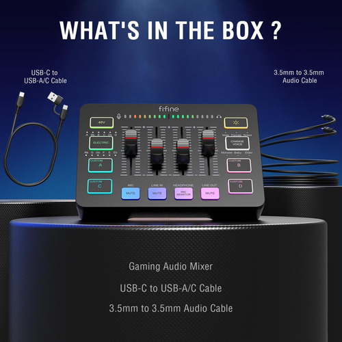 Fifine Mezcladora Interfaz De Audio Podcast Stream Juegos