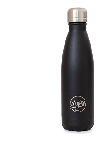 Botella De Agua Termica Escolar De Acero Inox Negro 550ml