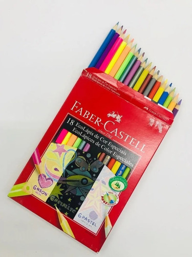 Caja de crayón Faber-castell de 18 colores especiales