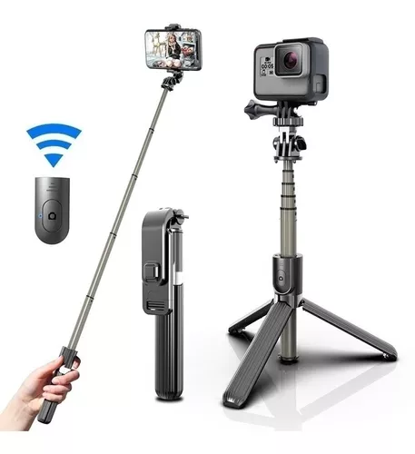 Palo Selfie Estabilizador Celular Bluetooth Gimbal Trípode Color Negro