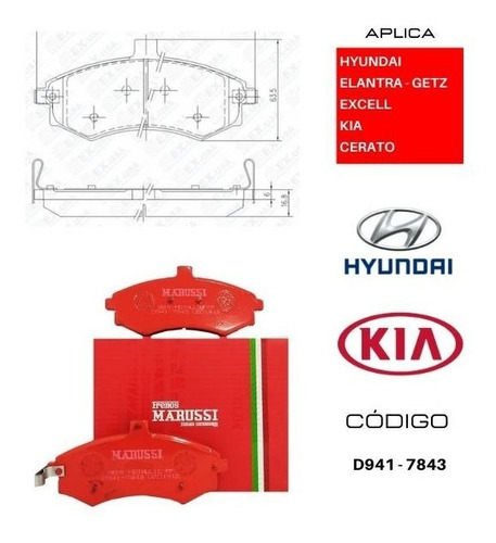 Pastillas Delanteras Frenos  Elantra 1992-2006