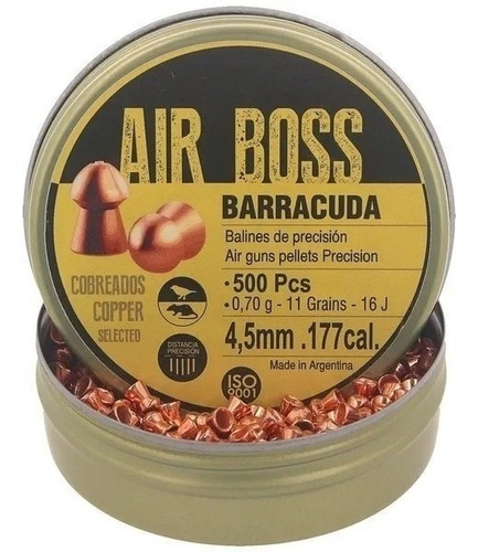 Balines Apolo Barracuda Air Boss 4,5 Mm Cobreados 