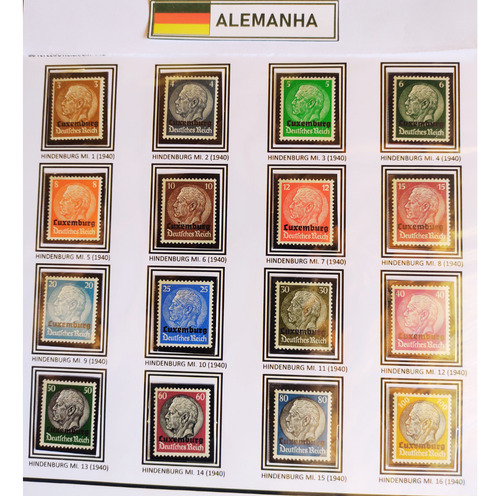 Sêlos Alemanha Hindenburg Luxemburgo 1940