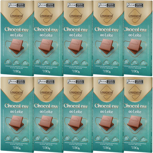Chocolate Chocolow Ao Leite Zero Lactose 30g Kit Com 10
