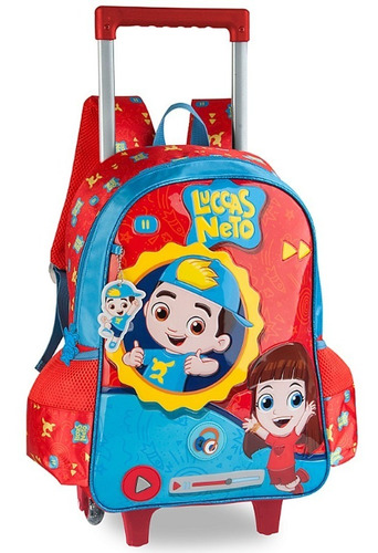 Mochila Luccas Neto Grande Com Rodinhas Original Nova 