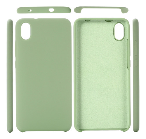 Funda De Teléfono De Silicona Líquida De Color Verde Claro T