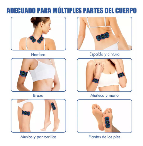 3 Mini Masajeador Eléctrico Corporal Portátil Con 3 Parches