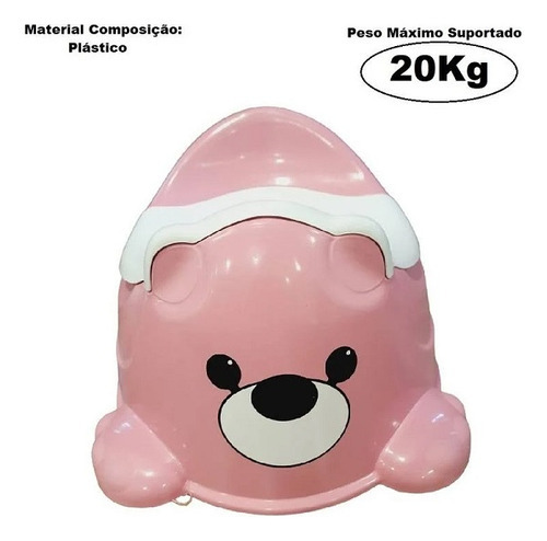 Oso de baño infantil Penico Troninho 8021, Cardoso Toys, color rosa