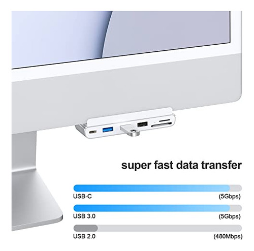 Hub Usb C Gewokliy Para iMac De 24 Pulgadas, Hub Usb C 7 En