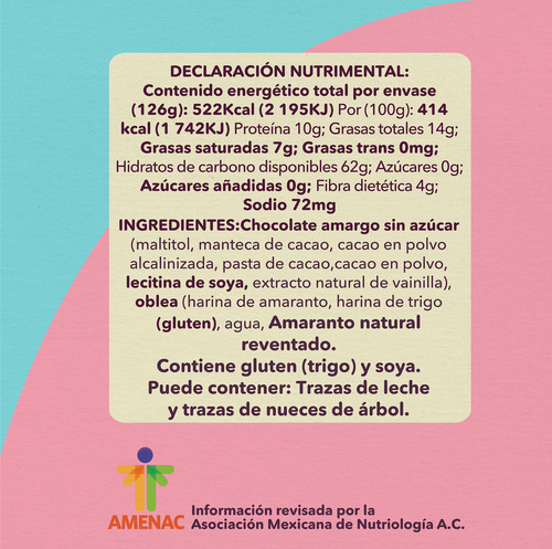 Chocko-obleas Amaranto Sugar Free 7x2