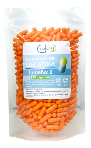 Capsulas Vacias De Gelatina Naranja Nro 0 (500 Und)