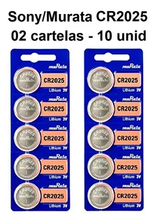 10 Baterias Cr2025 3v Sony/murata (2 Cartelas)
