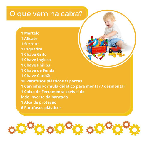 Imagem 3 de 7 de Brinquedo Infantil Maleta Com Ferramentas Poliplac