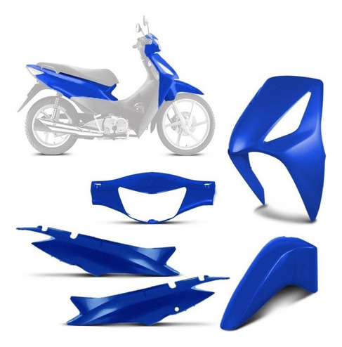 Kit Carenagem Completo Biz 125 2007 Ks Azul Mod-original