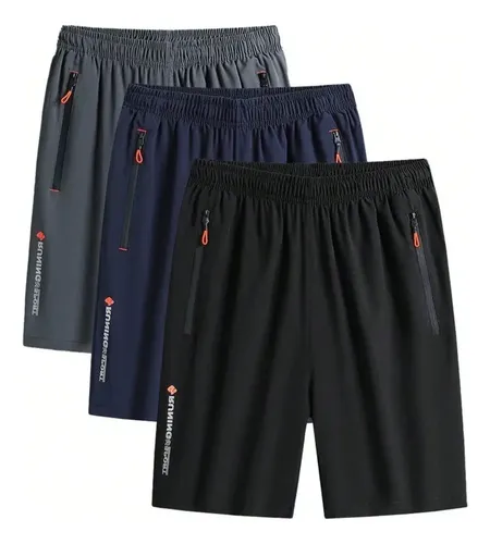 MLB 3872537325 Kit 3 Bermudas Dry Fit De Seda Gelada Esportivas Premium JM