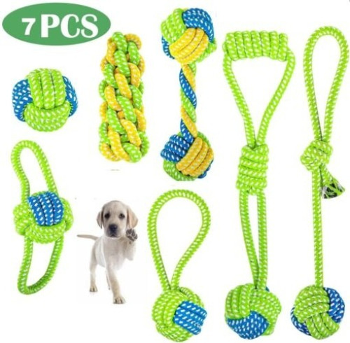 7pcs Dog Rope Toys Muela Los Dientes Para Perros Gatos